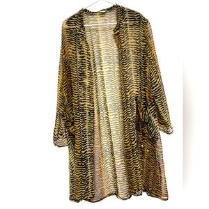 Vintage Bonita SR club translucent tiger print lightweight cover up, coat, robe